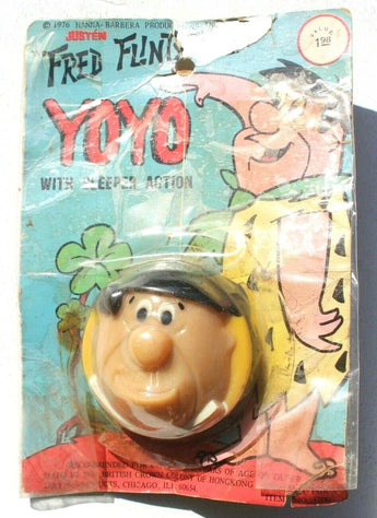 Vintage 1976 Hanna-Barbera Fred Flintstone Plastic Toy Yo-Yo HONG KONG