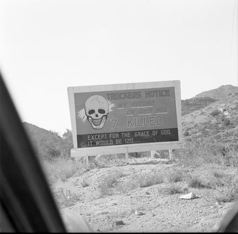 Vtg 1954 Truckers Notice Killed Sign On Side Of Road Funny Arizona Photo #1455
