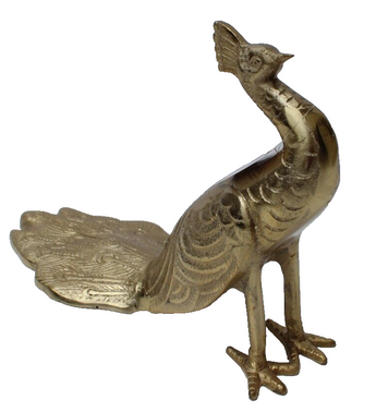 New Large Tropical Gold Metal Peacock Home Decor Statue Figurine