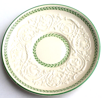 WEDGWOOD PATRICIAN Torbay Green Transferware Tea Cup Saucer Made In England