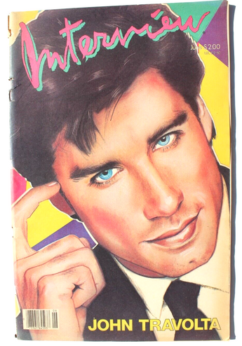 Vtg June 1985 Andy Warhol's Cover ART Interview Magazine - John Travolta