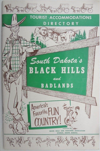 VTG 1950's SOUTH DAKOTA'S Black Hills & Badlands TOURIST DIRECTORY Booklet