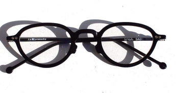 New Vtg 1996 L.A. Eyeworks Eyeglasses Retro Black Sage 101 - NOS
