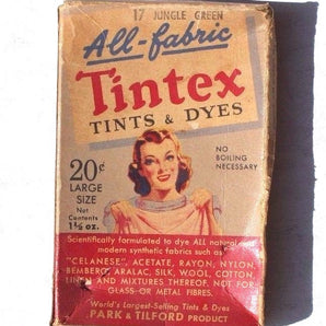Vintage Tintex Jungle Green Tints and Dyes Box Unopened Park Tilford Product