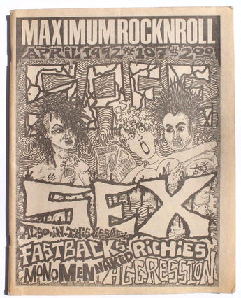 Vtg April 1992 Maximum Rock N Roll Punk Rock Music Zine Magazine No. 107