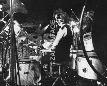 Vtg 1970s Peter Criss On Stage / Concert Tour Preforming Kiss Music Photo #2233