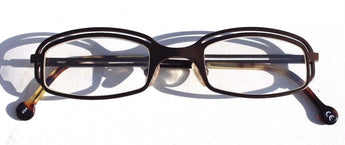 Vintage 1998 L.A. Eyeworks Eyeglasses - Retro Brown Metal Nebula Glasses
