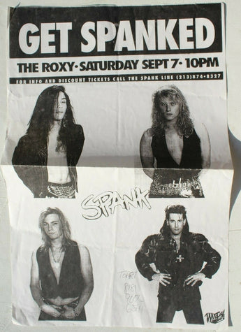 Vtg 1980s 1990s Punk Rock Hair Band Concert Flyer -Spank (The Roxy) Sept 7th