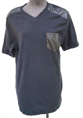 VINCE M.C. SQUARED MEN'S (Leather) POCKET Black GRAPHIC T-SHIRT X-Large