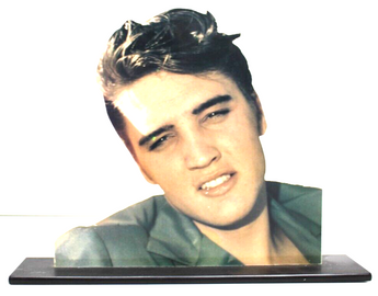 Vintage Elvis Presely Photo Statuettes Acrylic Photo Cut Outs Picture Sculptures