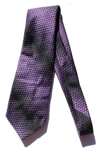 Vintage Sears Purple & Black Abstract Retro Mod Necktie Tie