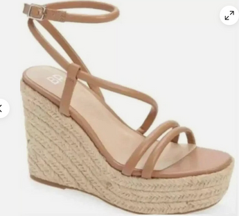 New BP Beige Cohan Espadrille Wedge Strappy Wedge Sandal Size 8