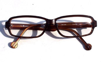 New Vtg 1990s L.A. Eyeworks Retro Abstract Eyeglasses Brown Stripped Panter 948