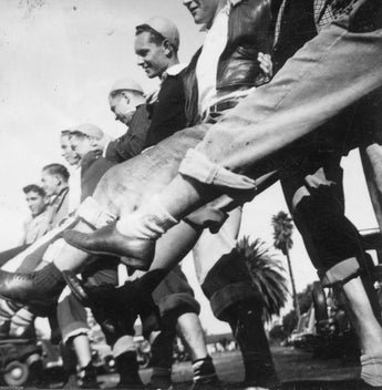 Vtg B&W 1920's - 1930's BETA PHI Frat Photo (Hazing Circle) Funny Socks Knickers