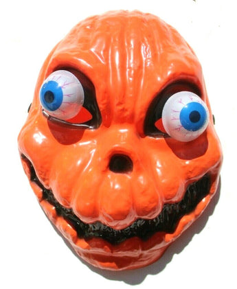 Creepy Pumpkin Half Mask With Googly Wiggly Eyes Halloween Costume Accessory