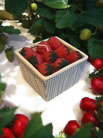 New Farmhouse Garden Basket Of Strawberries Fruit Food Candle Soy Blend Decor