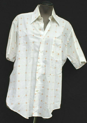 Vintage Men’s Sears Pattern Button Down Collar Shirt Medium Spread 16