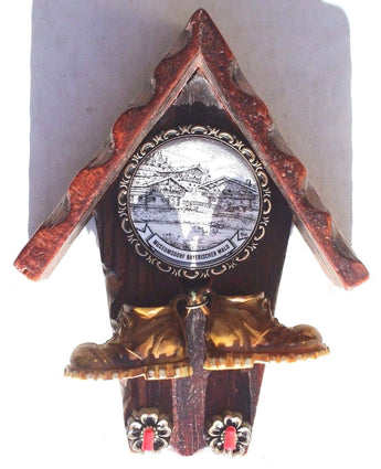 Vtg 1970s SOUVENIR Germany Village Museum Bavarian Forest Wood KEY HOLDER HOOK
