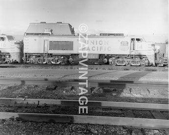 Vintage 1930s Union Pacific Railroad Train On Railroad Tracks Photo #1872