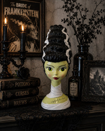 New Bride Of Frankenstein Head Spooky Halloween Holiday Figurine Decor