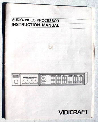 Vintage Audio / Video Processor Instruction Manual VIDICRAFT
