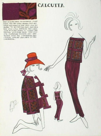 Vtg 1963 Retro MCM Fashion Designer Presentation (Mood) Sketch Board (11 of 40)