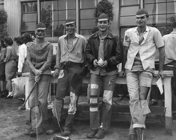 Vtg B&W 1920's - 1930's BETA PHI Frat Photo (Makeup, Drag Face Painting) Hazing