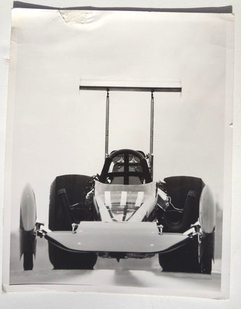 ORIGINAL Black & White PHOTO Of DRAGSTER / RACING Deist Safety 8X10