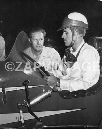Vtg 1940 - 1950's Black & White PHOTO - Famous Car Racer In Car (Race Car) #258