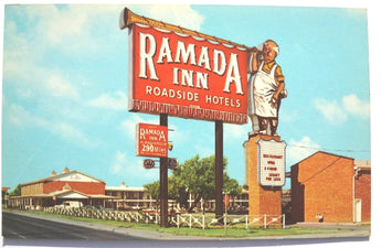 Vintage 1960's RAMADA INN Roadside Hotel TEXAS PANHANDLE CITY Postcard