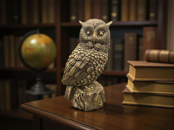 New Gold Resin Owl Bird Statue Wild Animal Decoration Figurine Room Decor