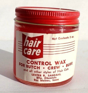 Vtg 1950s Lester R. Sandahl Hair Care Control Wax BARBER / BEAUTY Rockabilly NOS