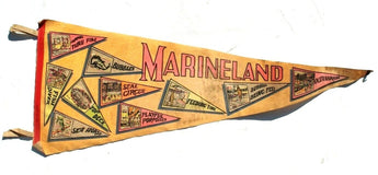 Vtg Marineland Felt Flag Banner Souvenir Pennant Flag