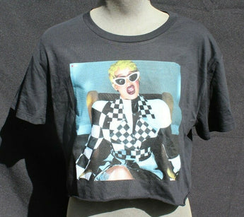 New Women's Black Cardi B Music Video Crop Top T Shirt Size Large
