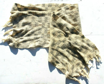 Vintage Antique 1900s Knitted Checkered Women's Scarf Wrap