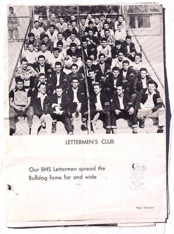 Vtg 1940-1950's BURBANK HIGH SCHOOL California LETTERMEN'S CLUB Poster Brochure