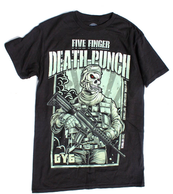 New Black Men's FFDP Fiver Finger Death Punch Graphic T-shirt Tee Concert Swag