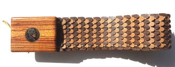 VTG Napoleon Empereur Belt with Napoleon Coin Wood Buckle & Wood Grain Scales