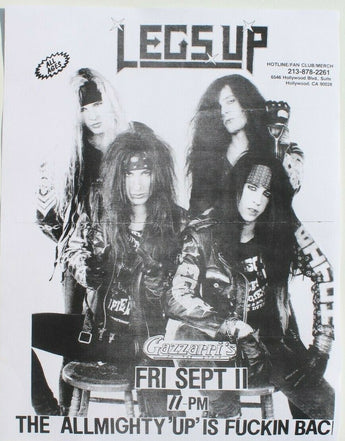 Vtg 1980s 1990s Punk Rock Hair Band Concert Flyer - Legs Up (Metal Edge) Nov 15