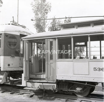 Vtg 1965 Yellow Train Car Griffith Park Travel Town Los Angeles CA Photo #2312