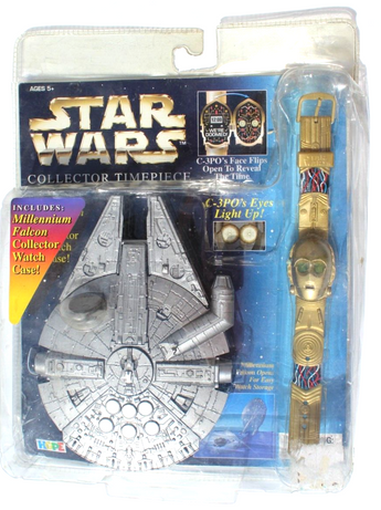 Vtg 1996 STAR WARS COLLECTOR TIMEPIECE HOPE INDUSTRIES C3PO Millennium Falcon