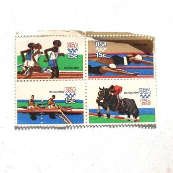 1980 Summer Olympics in Moscow - Vintage Mint Set of 4 Stamps 39 Years Old!