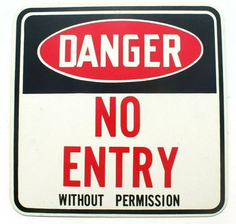 Vintage Danger No Entry Pringle's Multi-Pack Cardboard Fun Sign Man Cave