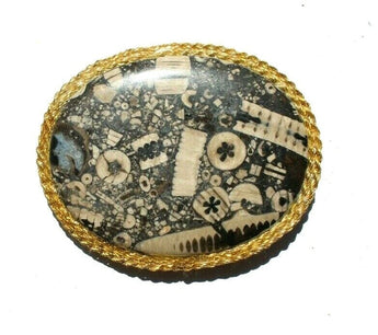 Vtg Western Cowboy Belt Buckle Jewelry Turitella Fossilized Crinoid Stems
