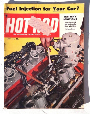 Vtg Hot Rat Rod Car Magazine - April 1955 HOT ROD (Battery Ignitions)