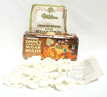 Wilton 1976 Disney Character Sugar Molds Vintage Set of 6 Mickey, Minnie, Donald