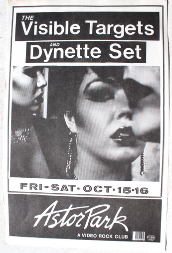 Vtg Orig 1982 The Visible Targets & Dynette Set Band Promo Concert POSTER Flyer