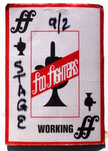 Vtg All Access Backstage Working CREW Pass Silk VIP Sticker - Foo Fighters