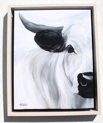 New Cow Face Canvas Wall Art Country Decor Framed Cow Bathroom Decor