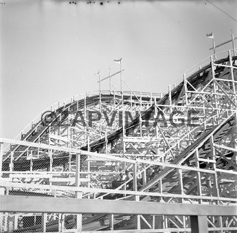 Vtg 1957 The Pike Roller Coaster In Long Beach Ocean Front Photo Image #1704